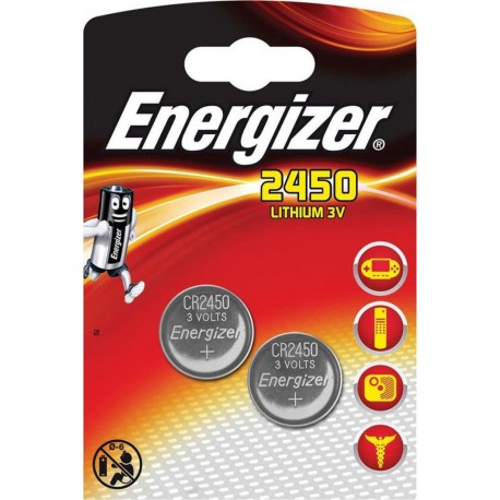Energizer 2 piles lithium 3V CR 2450 CR2450 (lot de 2 soit 4 piles)
