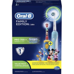 Brosse à Dents électrique Oral-B Pro 700 CrossAction + 1 Stages Power Disney (Pack Famille) C1013541