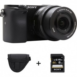 Sony Appareil Photo Hybride A6000 + 16-50mm + Etui + SD 8Go