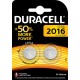 Duracell 2 piles 3V lithium 2016 (lot de 2)
