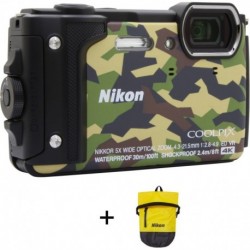 Nikon Appareil Photo Compact Coolpix W300 Camouflage + Sac étanche