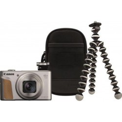 Canon Appareil Photo Compact PowerShot SX740 HS Argent + Trepied + Housse