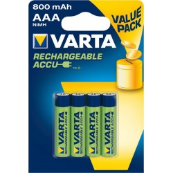 Varta 4 piles rechargeables 800mAh 1,5V AAA (lot de 2)