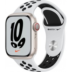 Apple Watch Montre connectée Nike 41MM Alu Lum/Plat Noir Series 7 Cel