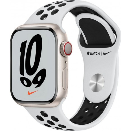 Apple Watch Montre connectée Nike 41MM Alu Lum/Plat Noir Series 7 Cel