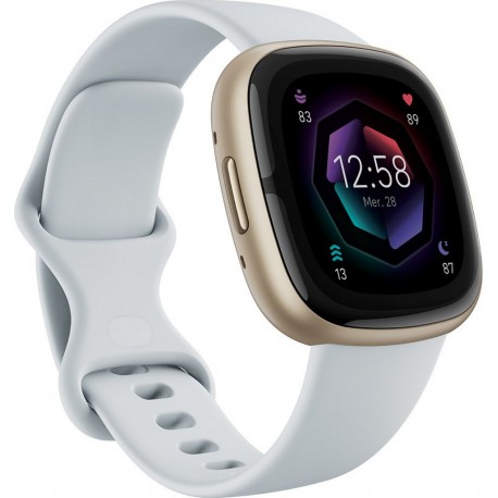 Fitbit Montre santé Sense 2 Aluminium Or pale et Bleu brume