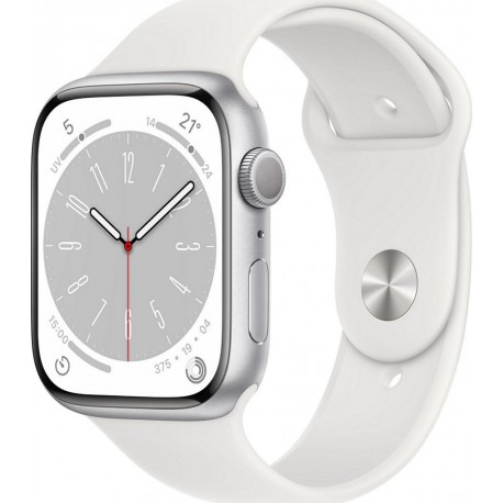 Apple Watch Montre connectée 45MM Alu Argent/Blanc Series 8