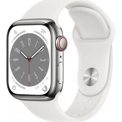 Apple Watch Montre connectée 41MM Acier Arg/Blanc Series 8 Cellular