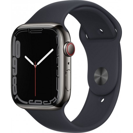 Apple Watch Montre connectée 45MM Acier Graph/Minuit Series 7 Cellula