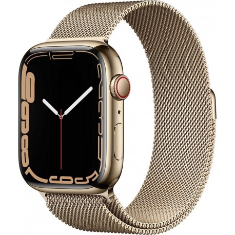 Apple Watch Montre connectée 45MM Acier Or/Boucl or Mil Series 7 Cell