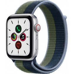 Apple Watch Montre connectée SE 44MM Alu Argent/Bleu Boucle Vert Cell
