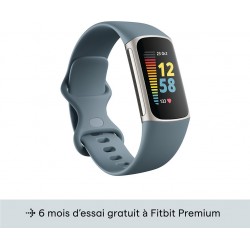 Fitbit Bracelet connecté Charge 5 bleu gris