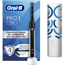 Oral-B Brosse à dents électrique Pro 1 noire et etui de voyage