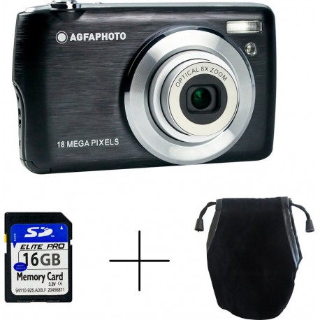 Agfaphoto Appareil photo Compact DC8200 Noir Pack Etui + Carte SD 16GB