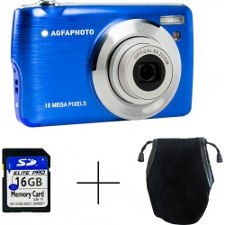 Agfaphoto Appareil photo Compact DC8200 Bleu Pack Etui + Carte SD 16GB