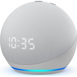 Amazon Assistant vocal Echo Dot 4 avec Horloge Blanc