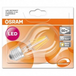 Osram ampoule LED Superstar Classic E27 6,5W (60W) blanc chaud (lot de 2)