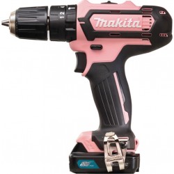 Makita Perceuse à percussion sans fil 12 V max. en rose / 2.0 Ah, 1 batterie + chargeur HP333DSAP