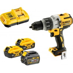 Dewalt Perceuse-visseuse à percussion sans fil DeWalt 18V XR, avec 2x batterie (18 Volt / 5 Ah), 1xbatterie Flexvolt (108 Wh) et