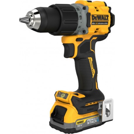 Dewalt Perceuse-visseuse sans fil DeWalt 18V XR (sans balais) incl. 2x batterie Powerstack (18 Volt / 1,7 Ah) avec technologie d