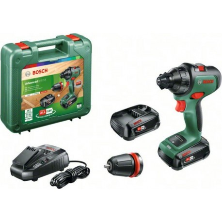 Bosch Perceuse-visseuse 2 vitesses sans-fil AdvancedDrill 18, 2x batteries inclues 06039B5006