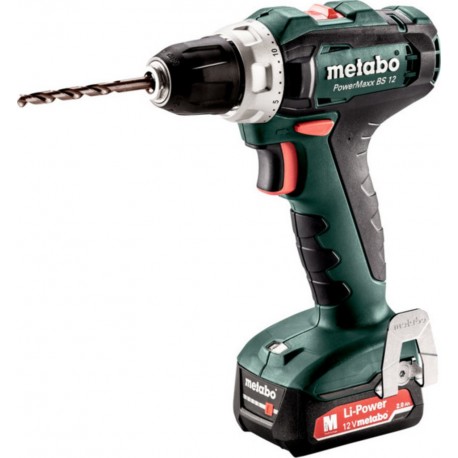 Metabo Perceuse-visseuse sans fil PowerMaxx BS 12 metabo, Coffret, 12V 2x2Ah Li-Ion + SC 30 601036500