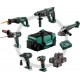 Metabo Kit d'outils sans fil Combo pour l'artisanat du bâtiment 6.1SB 18 LTX + KH 18 LTX 24 + W 18 L 9-125 Quick + ASE 18 LTX + 