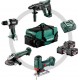 Metabo Kit d'outils sans fil Combo pour l'artisanat du bâtiment 4.3SB 18 LT BL + W 18 L 9-125 Quick + KH 18 LTX 24 + STA 18 LTX 