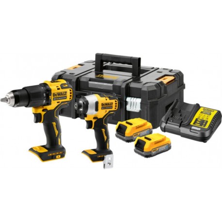 Dewalt Pack combiné batterie DeWalt 18V XR (sans balais) y compris perceuse-visseuse à percussion DCD709, clé à chocs 1/4 DCF809