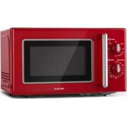 Klarstein caroline four micro-ondes 20l 700 / 1000 w ø25,6cm look rétro rouge