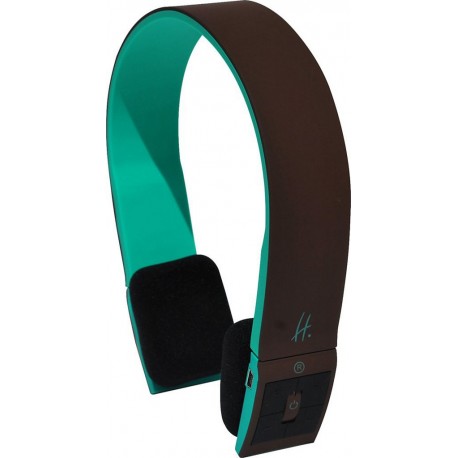 Halterrego Casque Bluetooth marron/vert avec Microphone