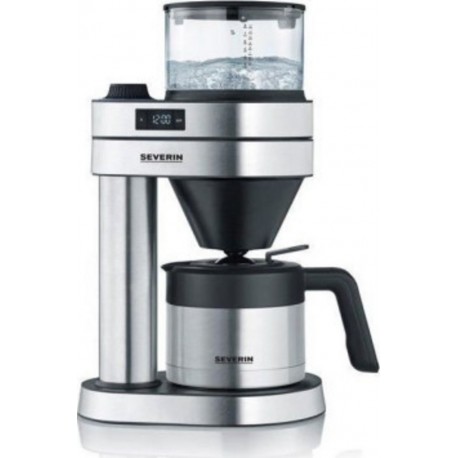 Severin 5761 cafetiere filtre isotherme café caprice - 1450 w - 1l - 5 programmes - arret automatique - inox brossé noir SEV4008