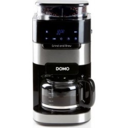 Domo do721k - cafetiere 1,5l - 12 tasses - ecran lcd, touches tactiles - moulin a café intégré - minuteur - 3 intensités DOM5411