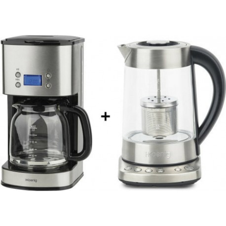 H.koenig Ti700 + mg30 : theiere - bouilloire 1,7l et cafetiere 1,8l programmables h.koenig