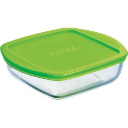 Pyrex Plat au four Plat carré en verre + couvercle 2.2L