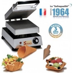 Gaufrier professionnel snacky cône électrique - 1 cône - sofraca - inox250480500