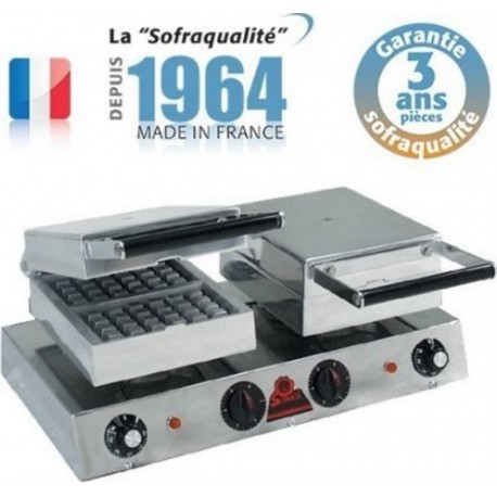 Gaufrier professionnel express électrique - 4 gaufres - sofraca