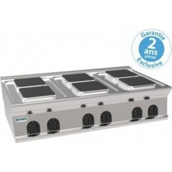 NC Réchaud électrique - 6 plaques carrées - gamme 900 - tecnoinox - 900