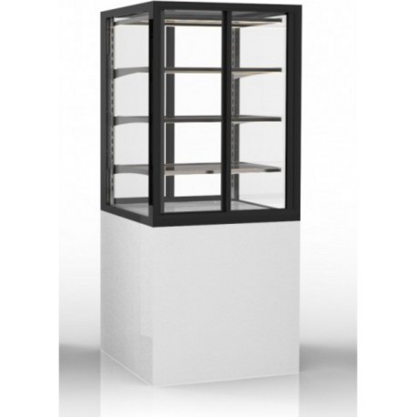 NC Vitrine chaude vitrée avec base série integra 3 niveaux et 2 portes - 600x1400 mm - sayl