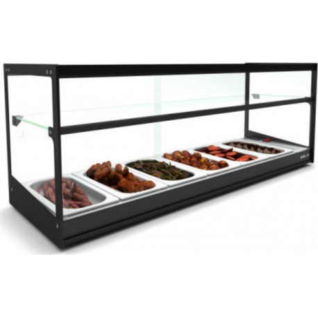 NC Vitrine chaude bain-marie bacs gn 1/3 série logic - 840 à 1190 mm - sayl - 2 étagères1190 mm