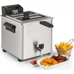 Klarstein family fry friteuse électrique 8 litres - poignées froides - 3000W - inox argent