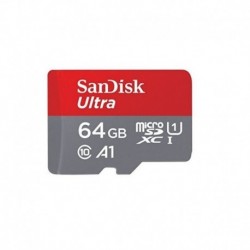 Sandisk Carte mémoire micro SDXC Ultra UHS-I - 64 Go + Adaptateur SD