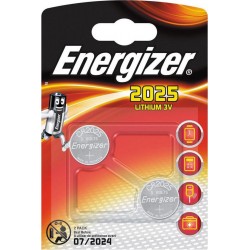 Energizer 2 piles boutons lithium 3V CR 2025 (lot de 2)