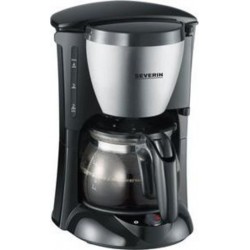 Severin ka4805 cafetiere filtre compacte, 4 tasses 0,46L arret automatique verseuse en verre 650W inox noir