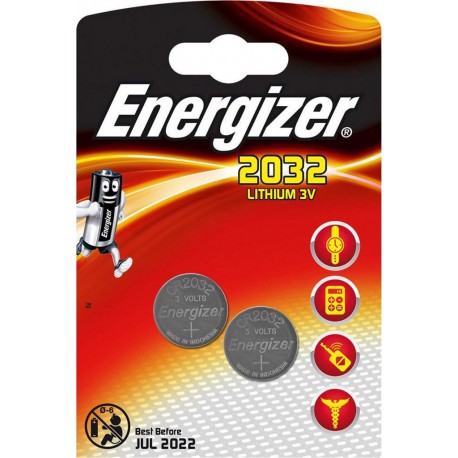 Energizer 2 piles boutons lithium 3V CR 2032 (lot de 2)