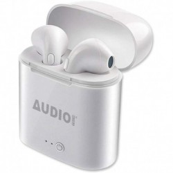 Audio Tech Écouteurs sans fil Bluetooth avec boîtier de charge - Blanc