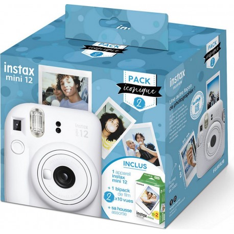 Fujifilm Appareil photo Instantané Pack iconique instax mini 12 Blanc