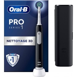 Oral-B Brosse à dents électrique Pro 1 Noire Cross Action + Etui de voyag