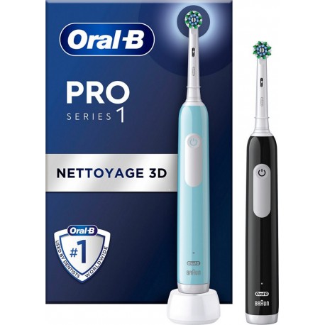 Oral-B Brosse à dents électrique Pro 1 Duo Bleue/Noire
