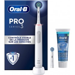 Oral-B Brosse à dents électrique Pro 3800 Cross Action Blanche + 1 dentif